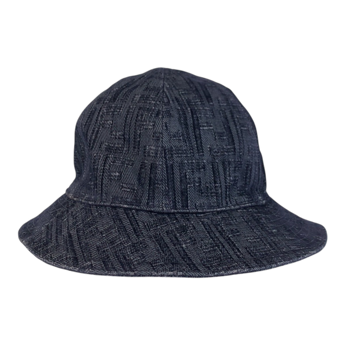 22547
FENDI Zucca Size M Navy Cotton / Polyester Bucket Hat Ladies A38
