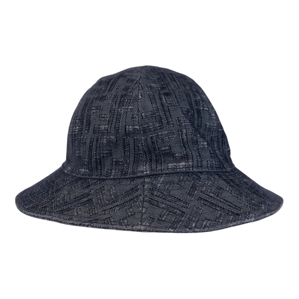 22547
FENDI Zucca Size M Navy Cotton / Polyester Bucket Hat Ladies A38