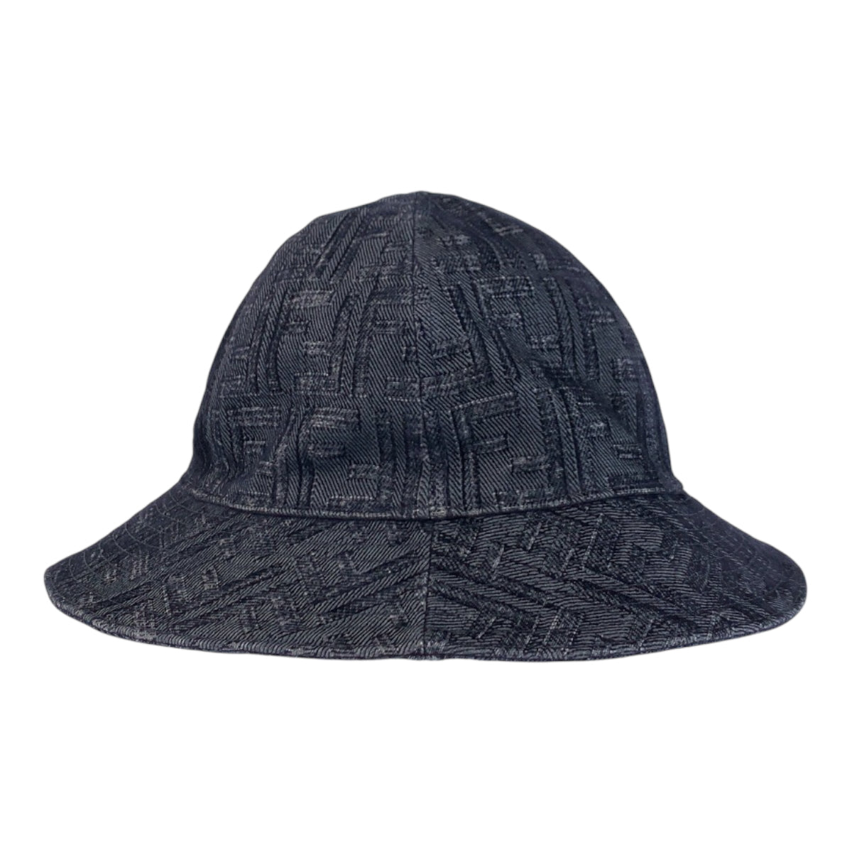 22547
FENDI Zucca Size M Navy Cotton / Polyester Bucket Hat Ladies A38
