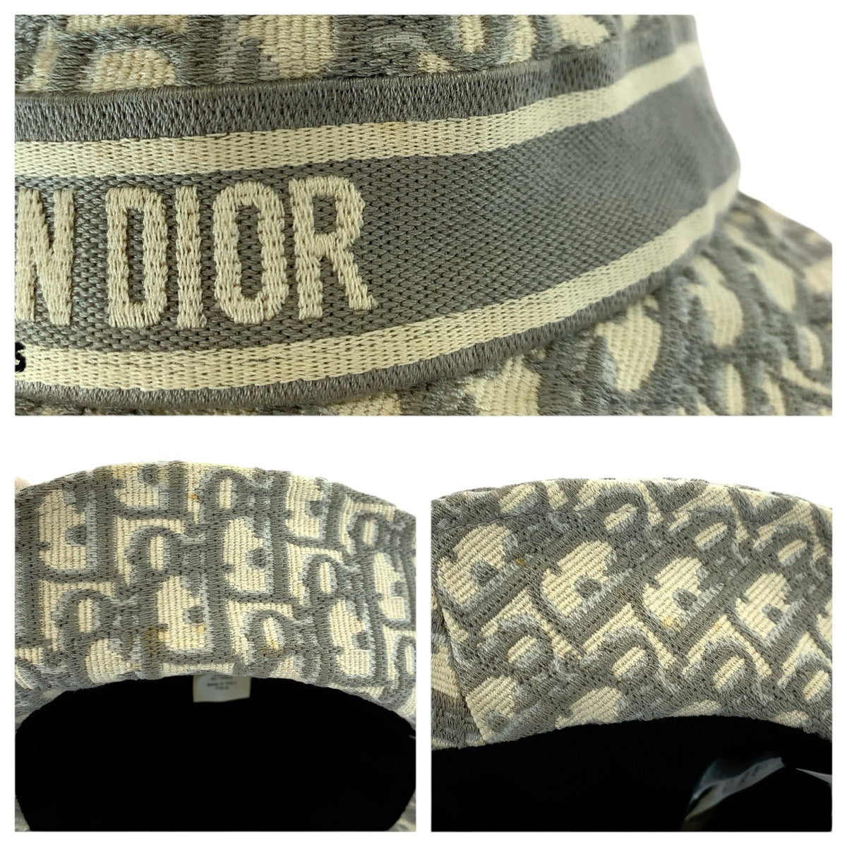 22548
Christian Dior クリスチャンディオール ヴィンテージ トロッター オブリーク ホワイト グレー コットン 11DOB923I132 ハット バケットハット 帽子 レディース ABP32