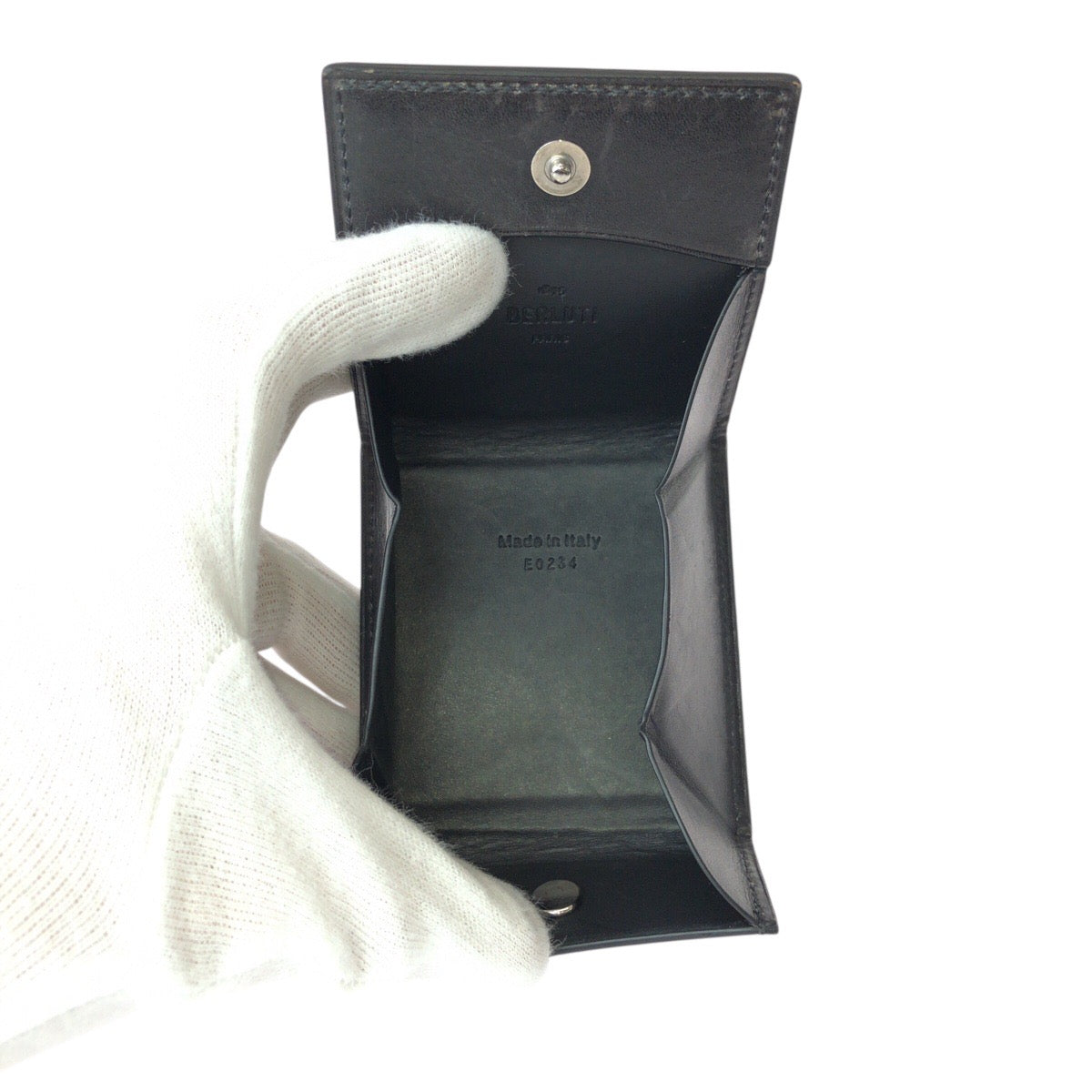 22549
Berluti Calligraphy Origin Scritto Leather Coin Purse Black Silver Hardware Leather Coin Case Men's A32