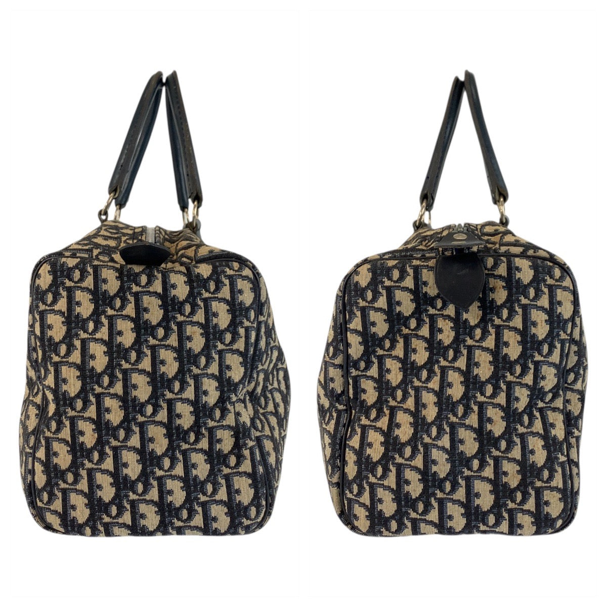 22550
Christian Dior クリスチャンディオール ヴィンテージ トロッター ネイビー シルバー金具 キャンバス / レザー ハンドバッグ ボストンバッグ レディース AB38