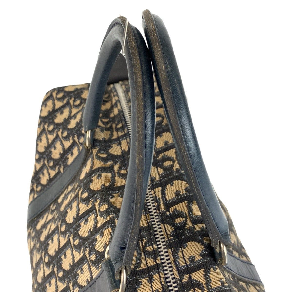 22550
Christian Dior クリスチャンディオール ヴィンテージ トロッター ネイビー シルバー金具 キャンバス / レザー ハンドバッグ ボストンバッグ レディース AB38