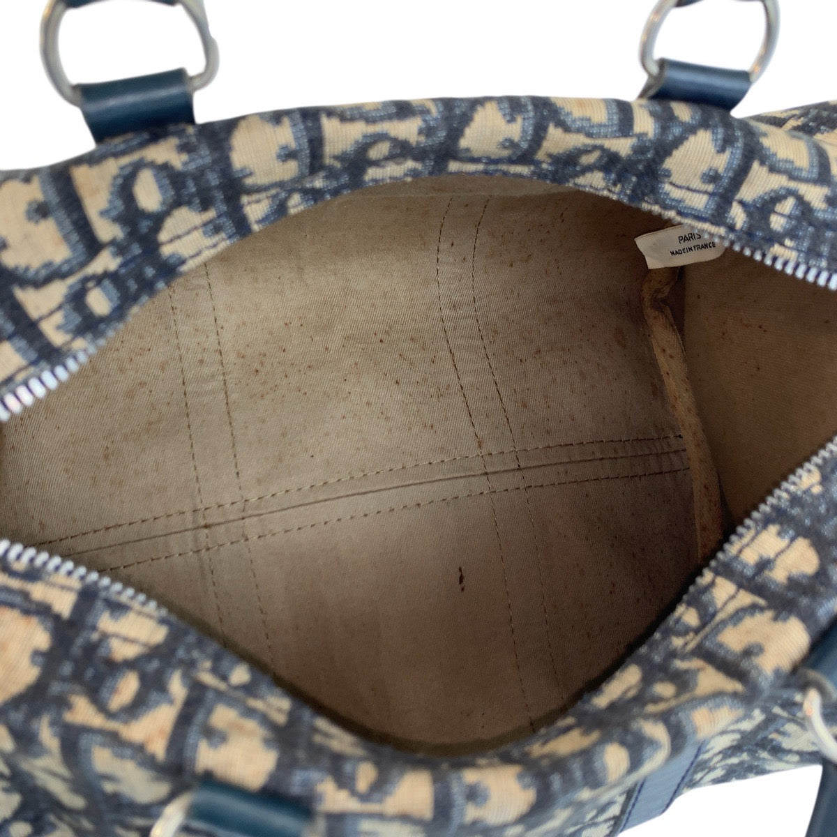 22550
Christian Dior クリスチャンディオール ヴィンテージ トロッター ネイビー シルバー金具 キャンバス / レザー ハンドバッグ ボストンバッグ レディース AB38