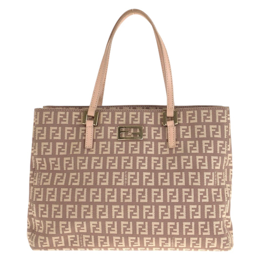 22551
FENDI フェンディ ズッカ柄 ピンク サーモンピンク ゴールド金具 キャンバス / レザー 8BH132 トートバッグ ハンドバッグ レディース ABP40