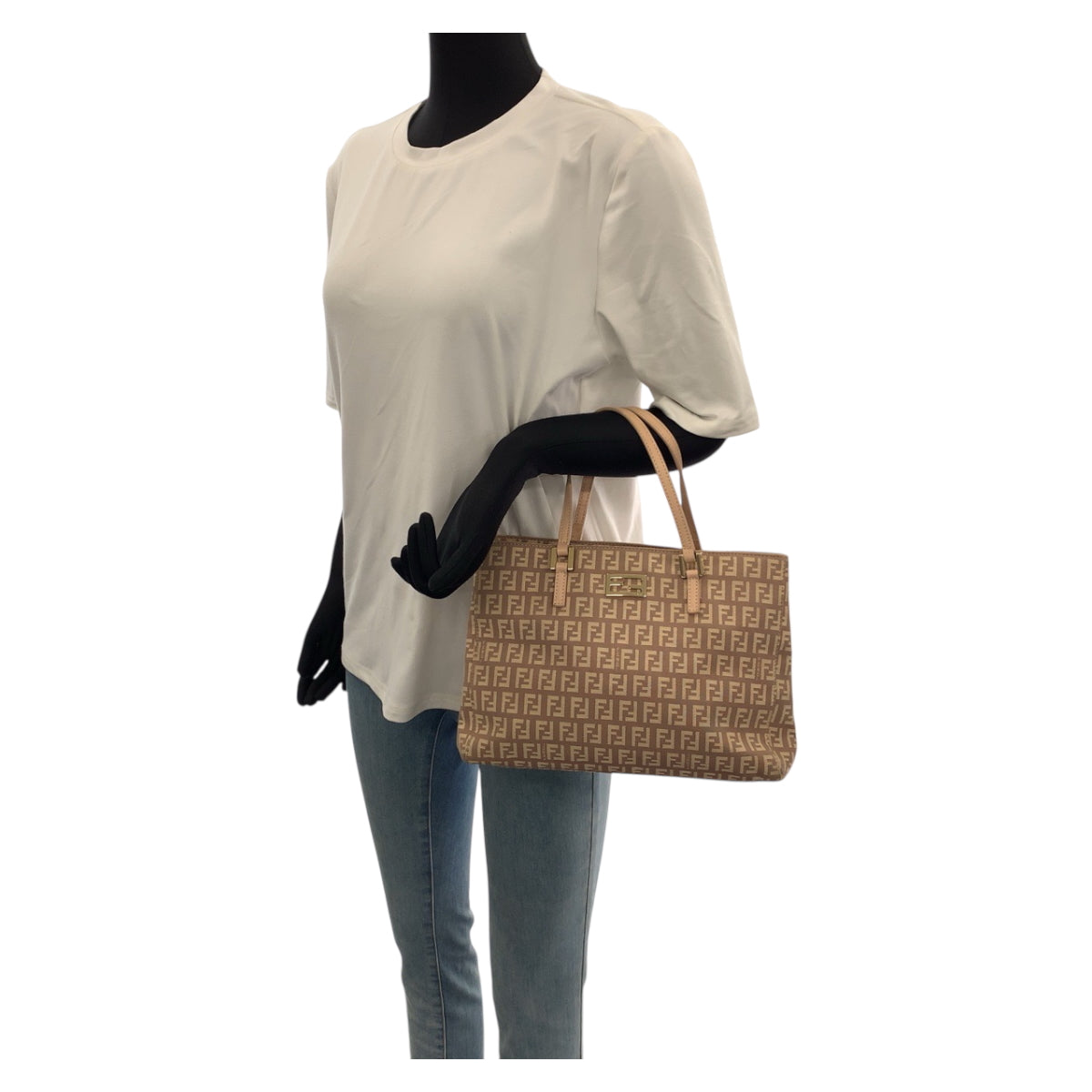22551
FENDI Zucca Pink Salmon Pink Gold Hardware Canvas / Leather 8BH132 Tote Bag Handbag Ladies ABP40
