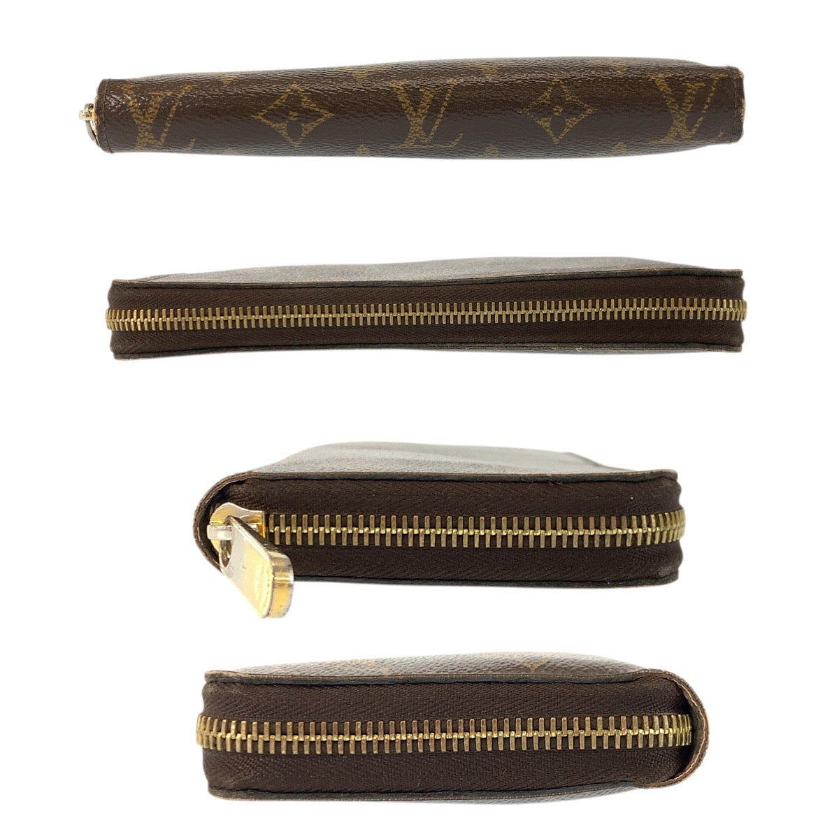 22557
LOUIS VUITTON ルイヴィトン モノグラム ジッピーウォレット ブラウン ゴールド金具 PVC M41894 長財布 ロングウォレット レディース AB14