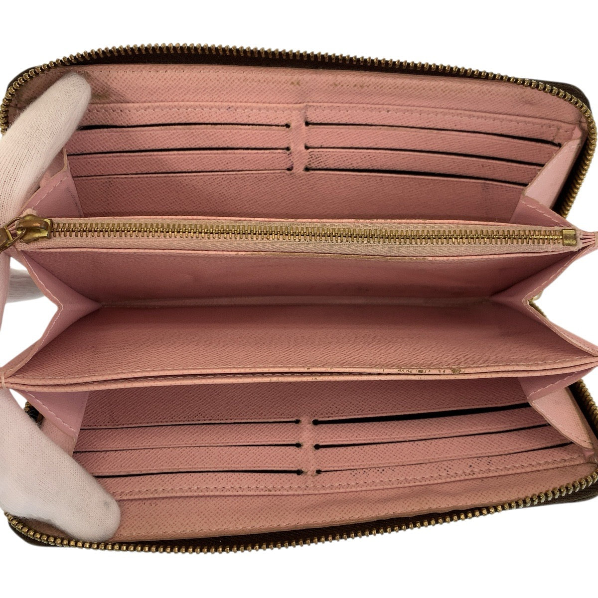 22557
LOUIS VUITTON ルイヴィトン モノグラム ジッピーウォレット ブラウン ゴールド金具 PVC M41894 長財布 ロングウォレット レディース AB14