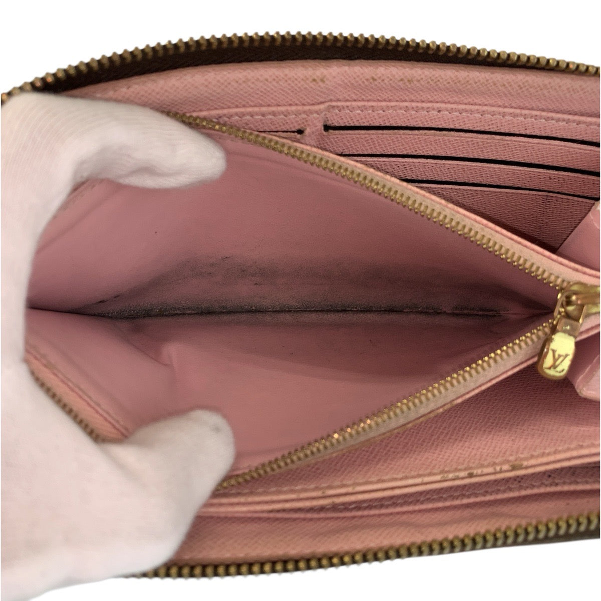 22557
LOUIS VUITTON ルイヴィトン モノグラム ジッピーウォレット ブラウン ゴールド金具 PVC M41894 長財布 ロングウォレット レディース AB14