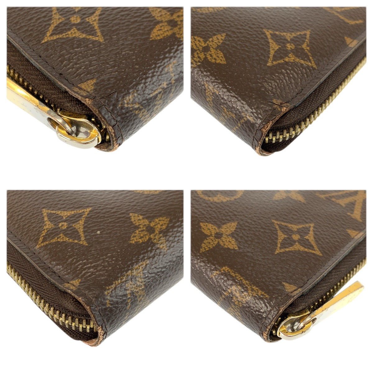 22557
LOUIS VUITTON ルイヴィトン モノグラム ジッピーウォレット ブラウン ゴールド金具 PVC M41894 長財布 ロングウォレット レディース AB14