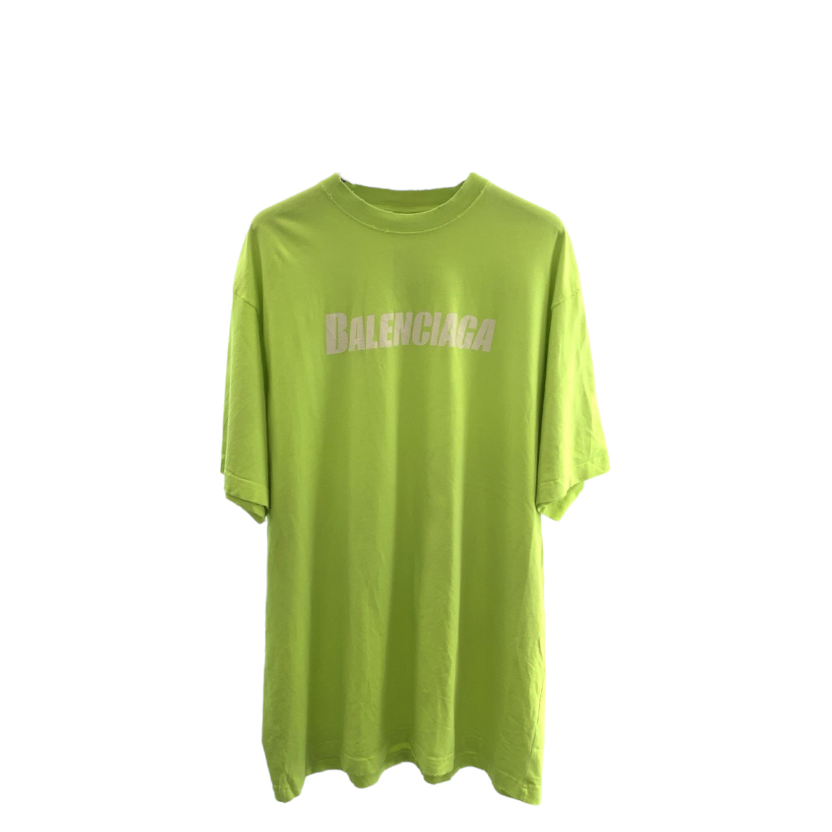 22559
BALENCIAGA バレンシアガ CAPS ボクシーフィット サイズS ライトグリーン ホワイト コットン KT93 651795 TNVL17805 半袖Ｔシャツ メンズ ABP30