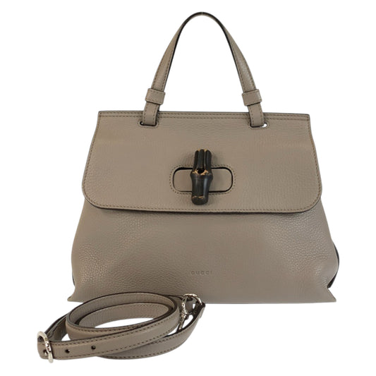 22565
GUCCI グッチ バンブー デイリー グレー シルバー金具 レザー 370831 ハンドバッグ ショルダーバッグ 2way レディース ABP52