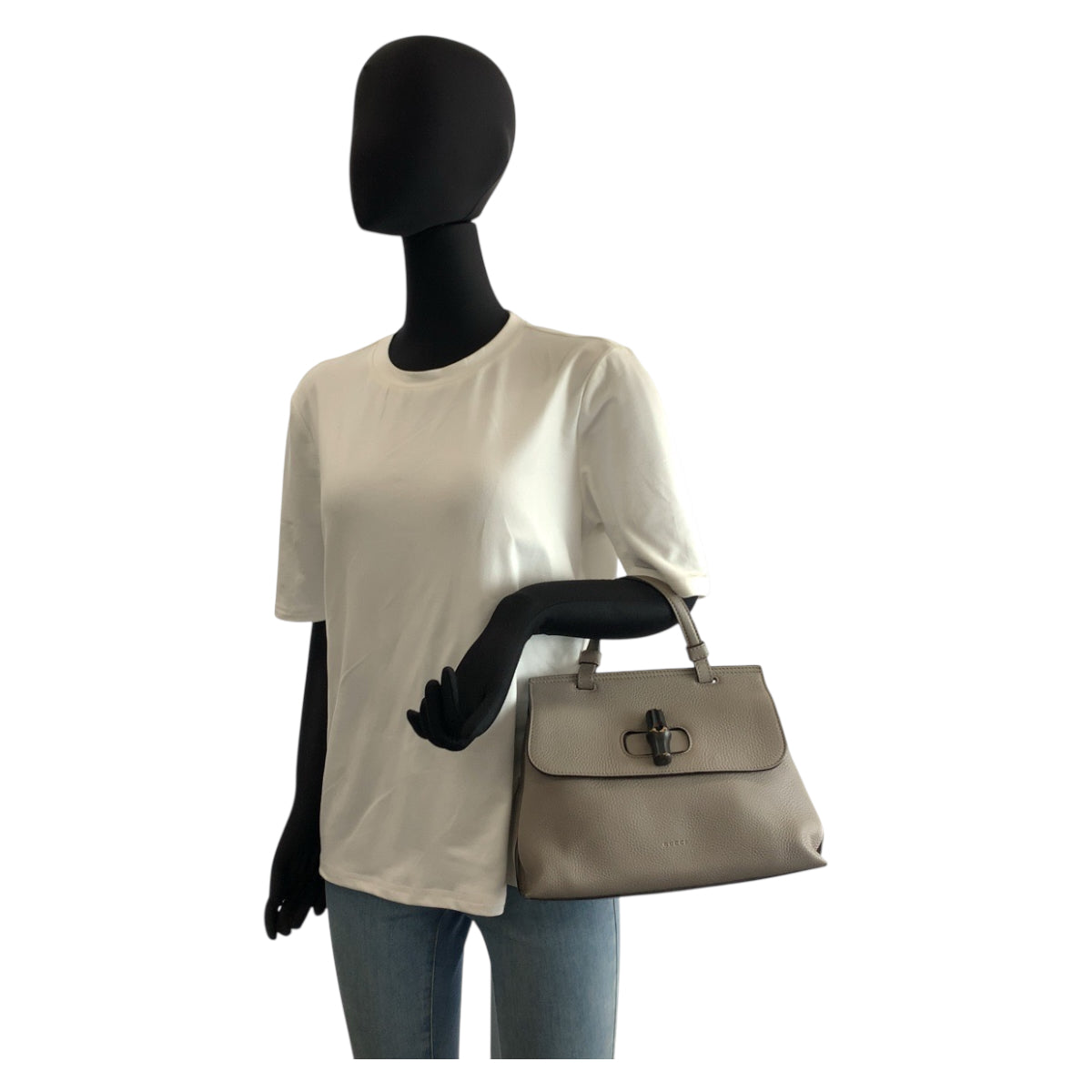 22565
GUCCI グッチ バンブー デイリー グレー シルバー金具 レザー 370831 ハンドバッグ ショルダーバッグ 2way レディース ABP52