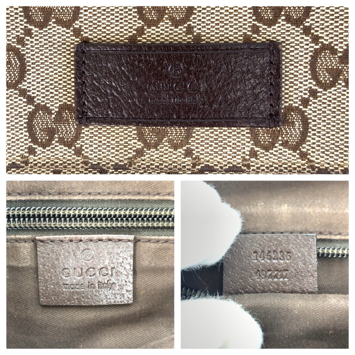 22566
GUCCI グッチ ベージュ ブラウン シルバー金具 GGキャンバス / レザー 146236 ショルダーバッグ メッセンジャーバッグ メンズ ABP48