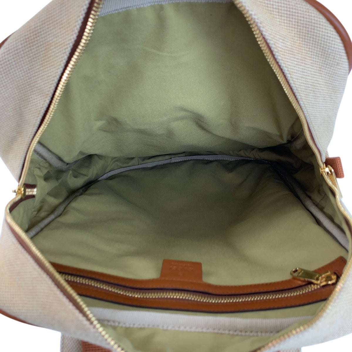 22570
GUCCI グッチ シェリーライン ベージュ ブラウン ゴールド金具 キャンバス / レザー 575063 バックパック デイパック 男女兼用 レディース ABP100