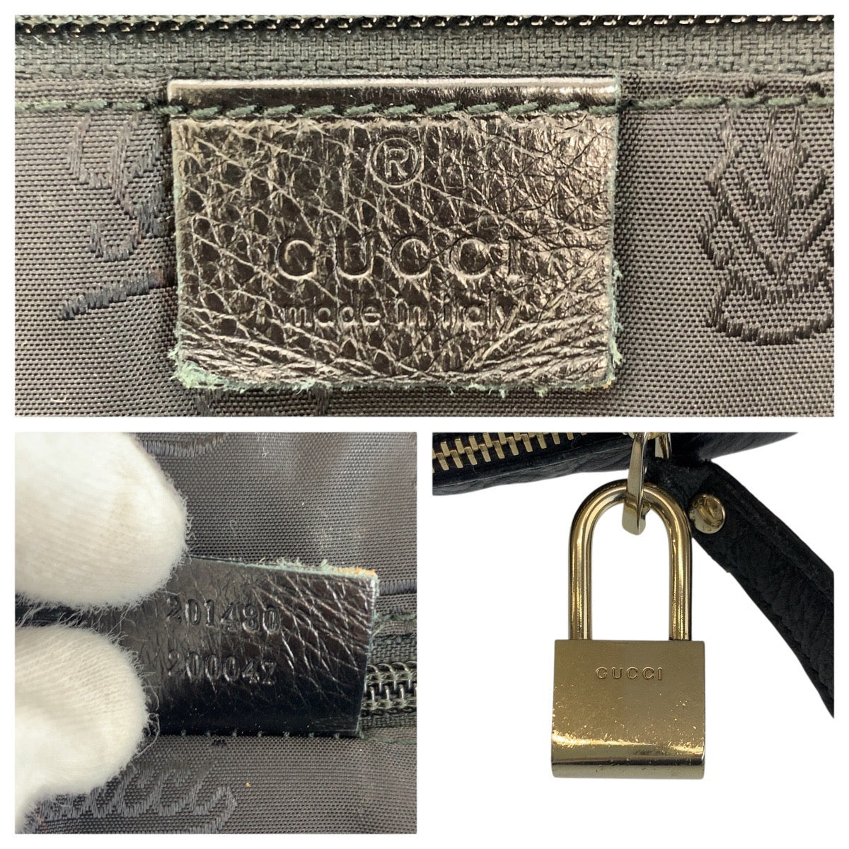 22571
GUCCI Guccissima Black Silver hardware Leather 201480 Business Bag Briefcase Men's ABP42