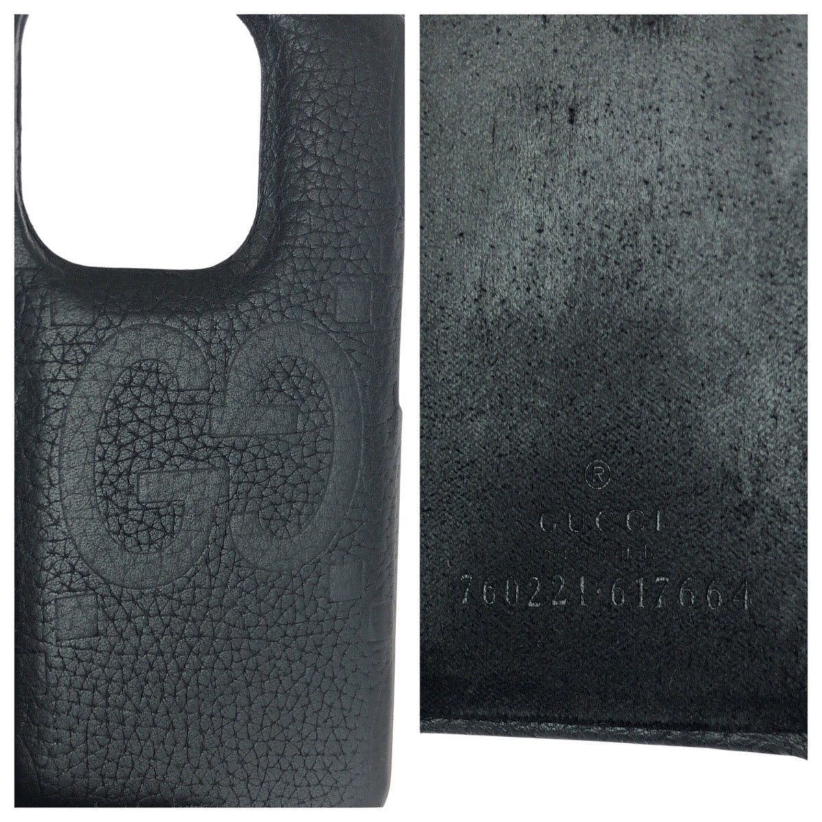 22575
GUCCI グッチ GGジャンボ ブラック 黒 レザー 760221 iPhone12Pro スマホケース 男女兼用 メンズ AB15