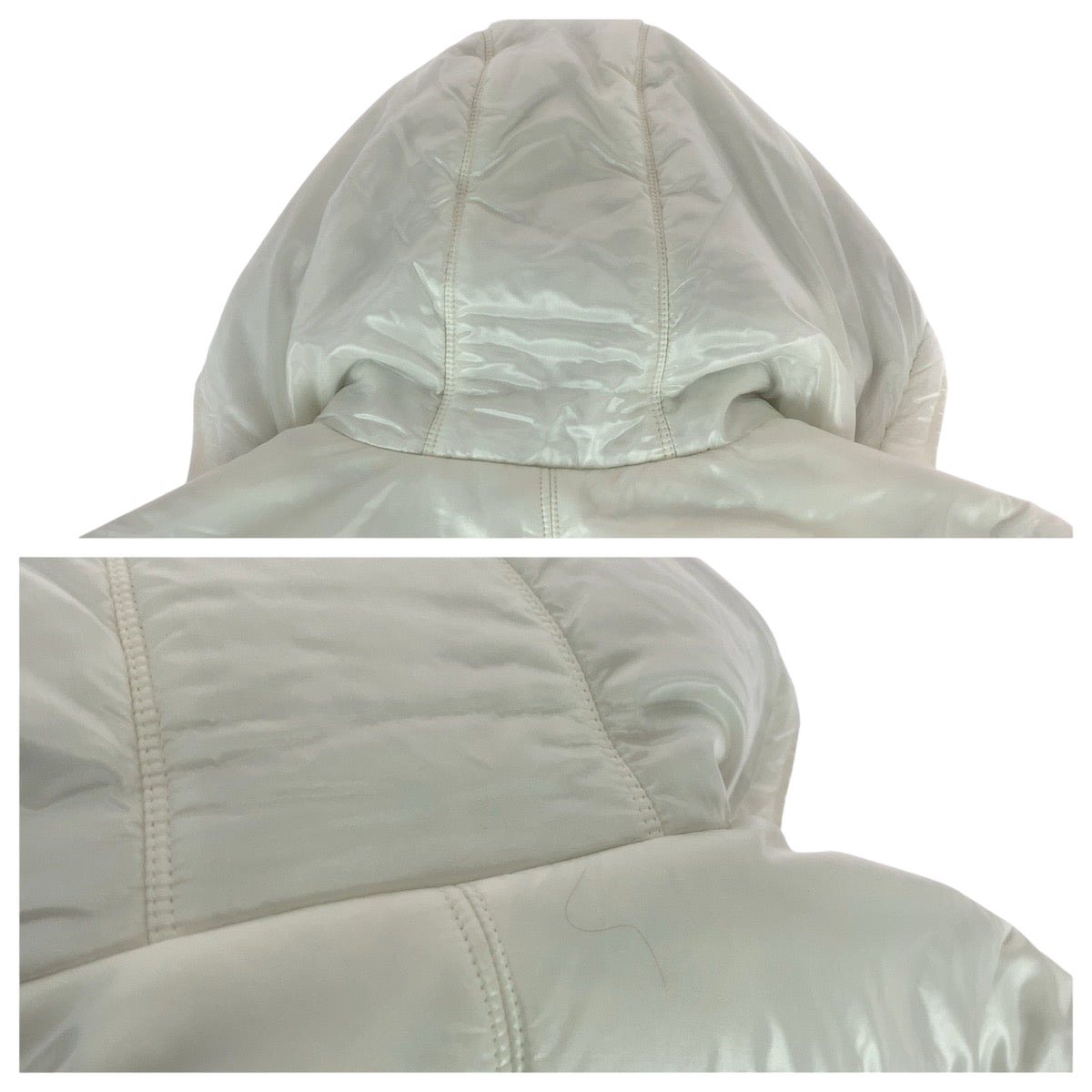 22580
CHANEL シャネル ココマーク サイズ44 ホワイト グレー シルバー金具 ナイロン P21850V13361 ダウンジャケット アウター ナイロンジャケット メンズ ABP100