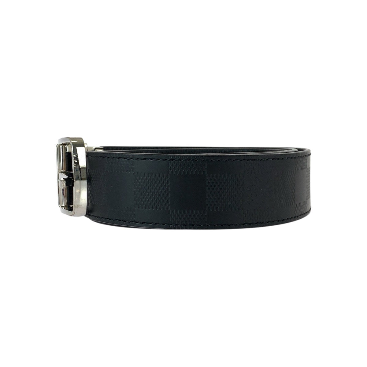 22583
LOUIS VUITTON Damier Infini Ceinture Boston 90cm/36inch Black Leather Silver Hardware Belt Men's M9674 AB35