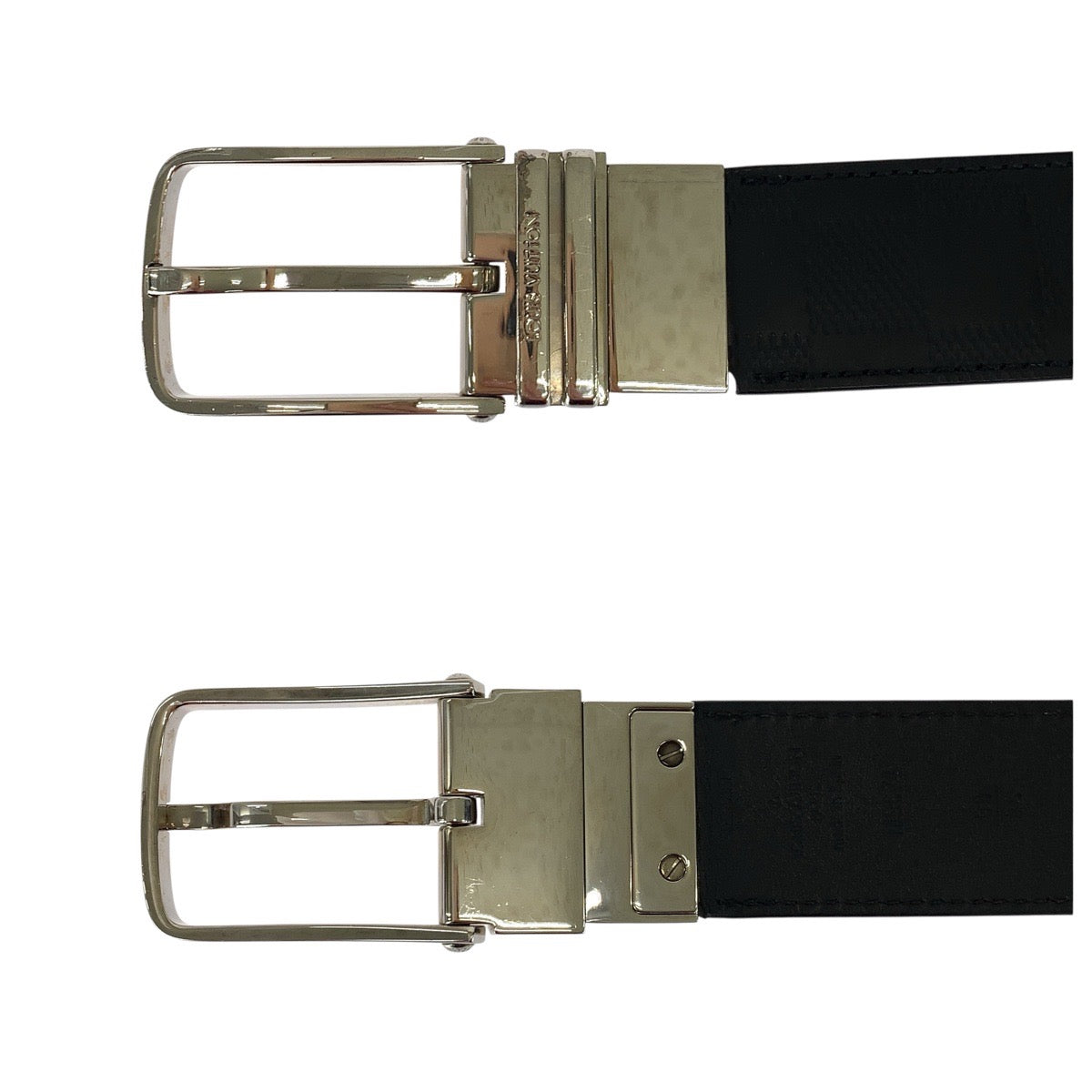 22583
LOUIS VUITTON Damier Infini Ceinture Boston 90cm/36inch Black Leather Silver Hardware Belt Men's M9674 AB35