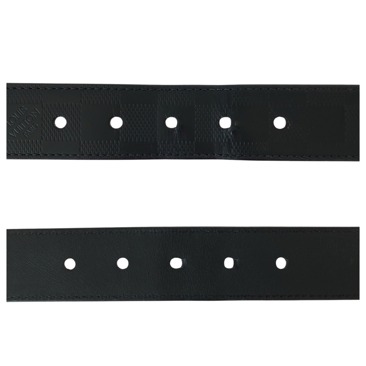 22583
LOUIS VUITTON Damier Infini Ceinture Boston 90cm/36inch Black Leather Silver Hardware Belt Men's M9674 AB35