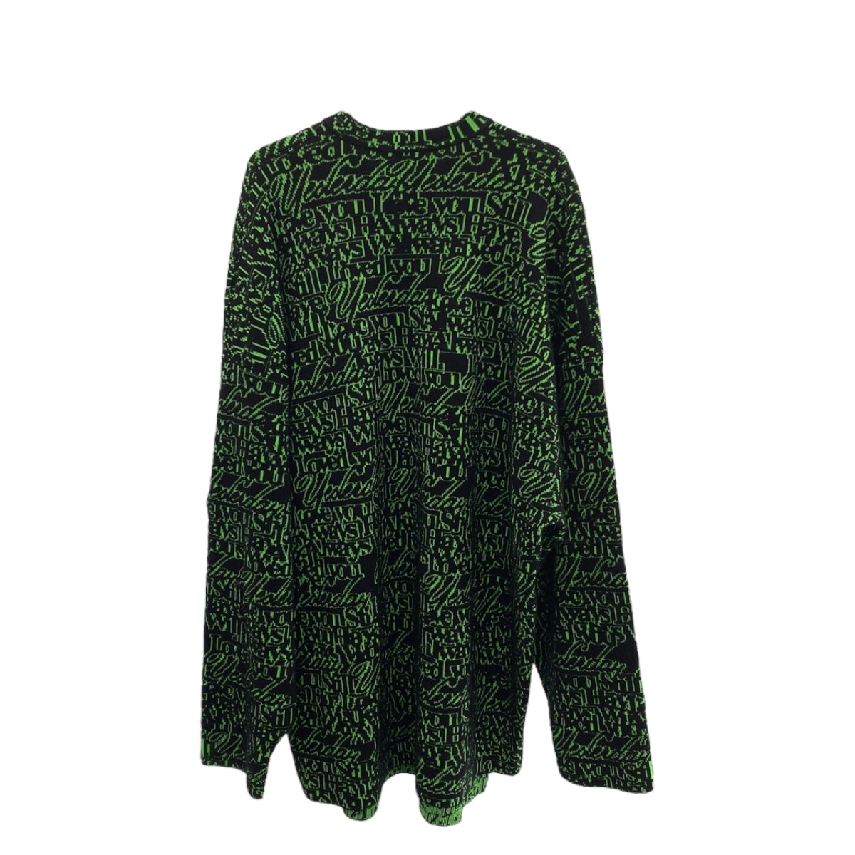 22584
BALENCIAGA バレンシアガ スローガン ジャガード オーバーサイズニット サイズXS グリーン ブラック ウール / ポリアミド 583085 T1532 セーター ニット 長袖 メンズ ABP50