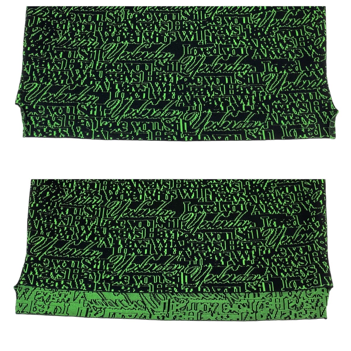 22584
BALENCIAGA バレンシアガ スローガン ジャガード オーバーサイズニット サイズXS グリーン ブラック ウール / ポリアミド 583085 T1532 セーター ニット 長袖 メンズ ABP50