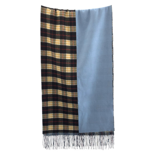 22589
BURBERRY バーバリー チェック柄 ブルー マルチカラー カシミヤ 8007292 マフラー ストール 男女兼用 レディース A35