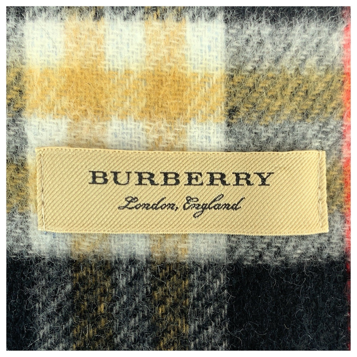 22589
BURBERRY Checkered Blue Multicolor Cashmere 8007292 Scarf Stole Unisex Women's A35