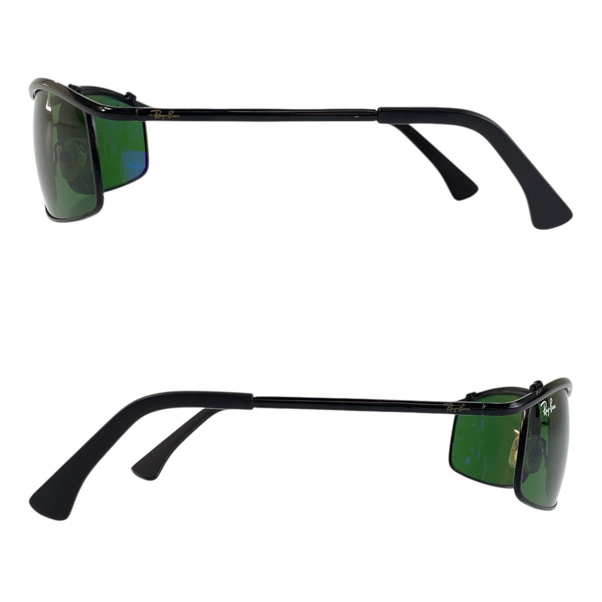 22590
Ray-Ban レイバン ブラック 黒 グリーン プラスチック RB3339 61□17-125 サングラス スクエア メンズ ABP14