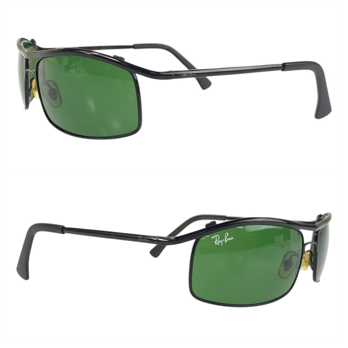 22590
Ray-Ban レイバン ブラック 黒 グリーン プラスチック RB3339 61□17-125 サングラス スクエア メンズ ABP14