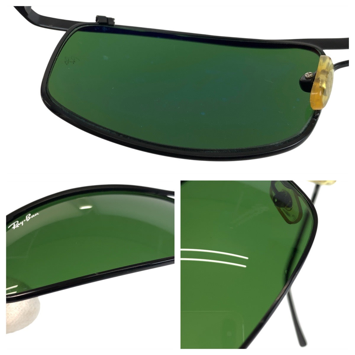 22590
Ray-Ban レイバン ブラック 黒 グリーン プラスチック RB3339 61□17-125 サングラス スクエア メンズ ABP14