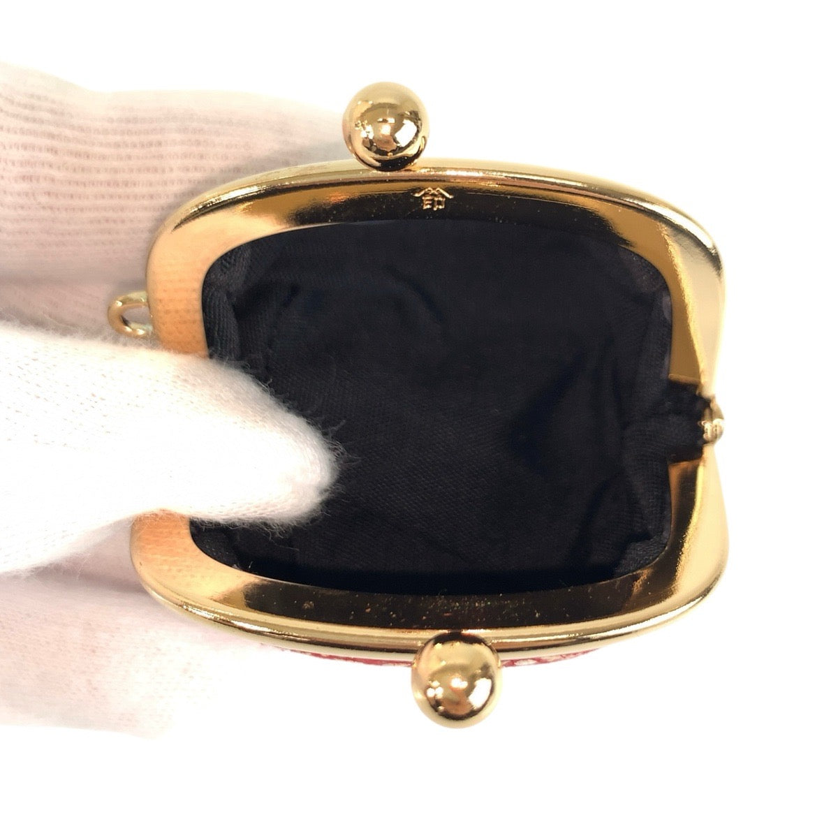 22593
INDENYA 印傳屋 梅 レッド ワインレッド ゴールド金具 レザー コインケース 小銭入れ レディース A3