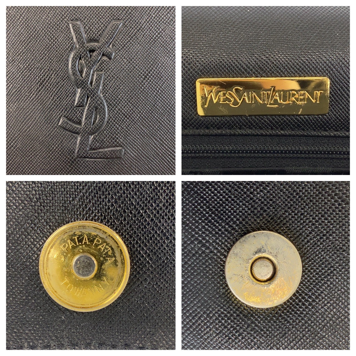 22594
YVES SAINT LAURENT イヴ サンローラン ヴィンテージ YSL ブラック 黒 ゴールド金具 レザー クラッチバッグ セカンドバッグ レディース ABP35