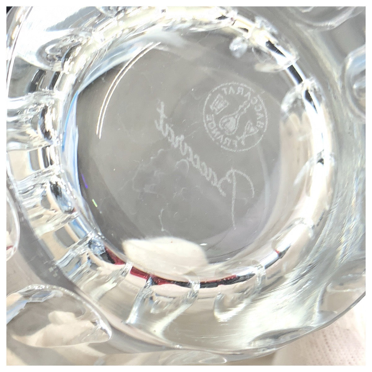 22595
Baccarat Etna Clear Crystal / Glass Tumbler Pair Rock Glasses Ladies ABP14