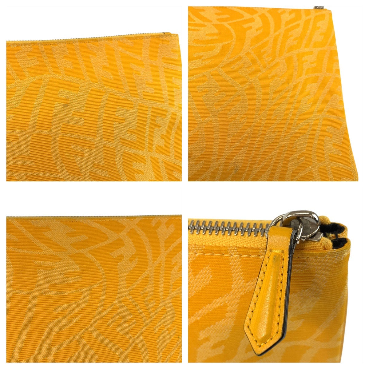 22599
FENDI フェンディ FFヴァーティゴ イエロー シルバー金具 キャンバス 7N0111 クラッチバッグ セカンドバッグ メンズ AB35