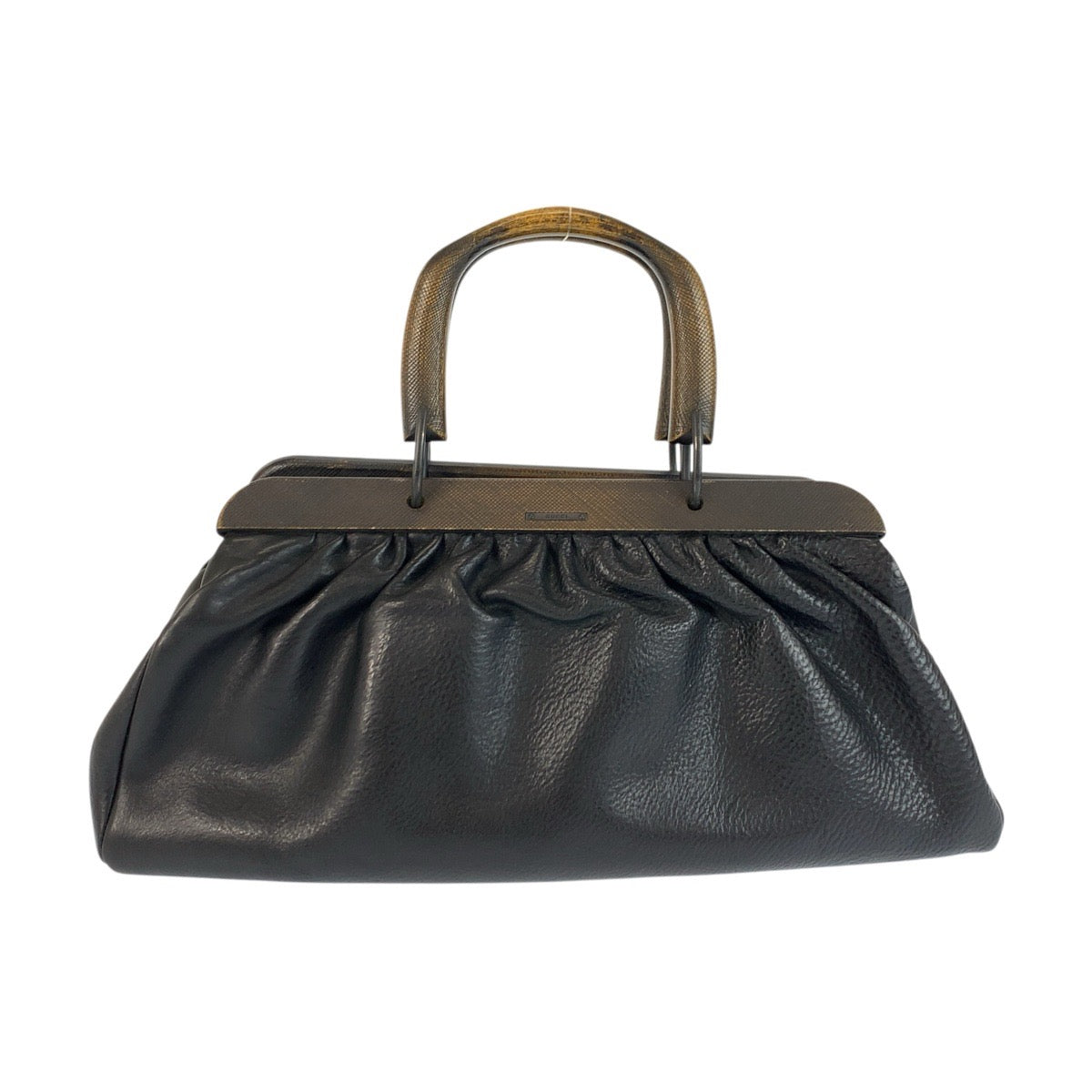 22603
GUCCI グッチ ウッドハンドル ブラック 黒 レザー / ウッド 105377 ハンドバッグ レディース ABP56