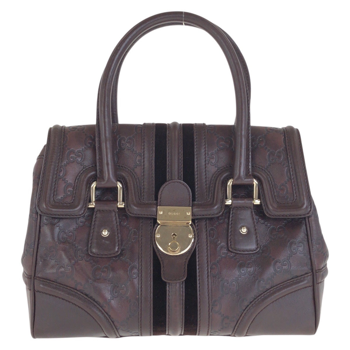 22605
GUCCI Guccissima Brown Gold Hardware Leather 154382 Handbag Ladies ABP49