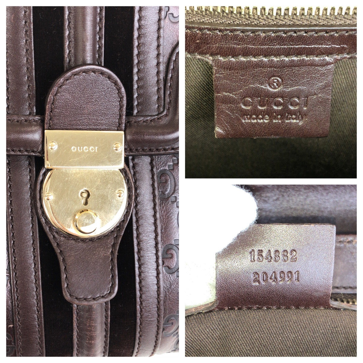 22605
GUCCI Guccissima Brown Gold Hardware Leather 154382 Handbag Ladies ABP49