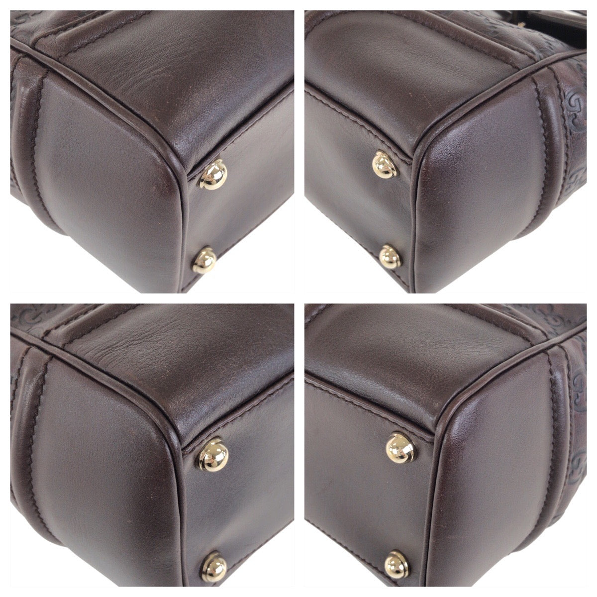 22605
GUCCI Guccissima Brown Gold Hardware Leather 154382 Handbag Ladies ABP49