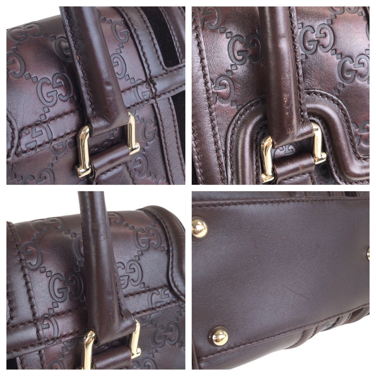 22605
GUCCI Guccissima Brown Gold Hardware Leather 154382 Handbag Ladies ABP49