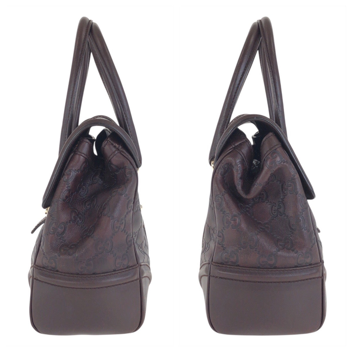 22605
GUCCI Guccissima Brown Gold Hardware Leather 154382 Handbag Ladies ABP49