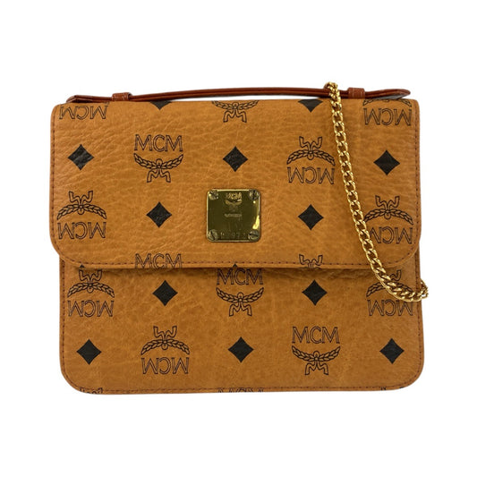 22607
MCM エム シー エム ヴィセトス ロゴグラム ブラウン ゴールド金具 レザー D2972 チェーンショルダーバッグ ハンドバッグ 2way レディース ABP28