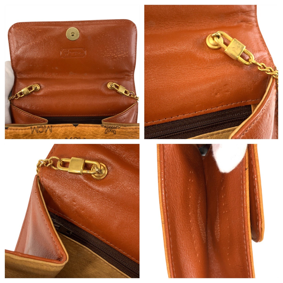 22607
MCM エム シー エム ヴィセトス ロゴグラム ブラウン ゴールド金具 レザー D2972 チェーンショルダーバッグ ハンドバッグ 2way レディース ABP28