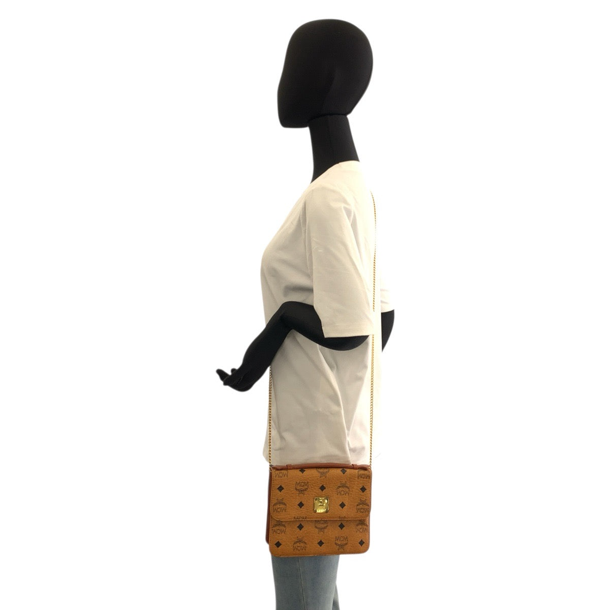 22607
MCM エム シー エム ヴィセトス ロゴグラム ブラウン ゴールド金具 レザー D2972 チェーンショルダーバッグ ハンドバッグ 2way レディース ABP28