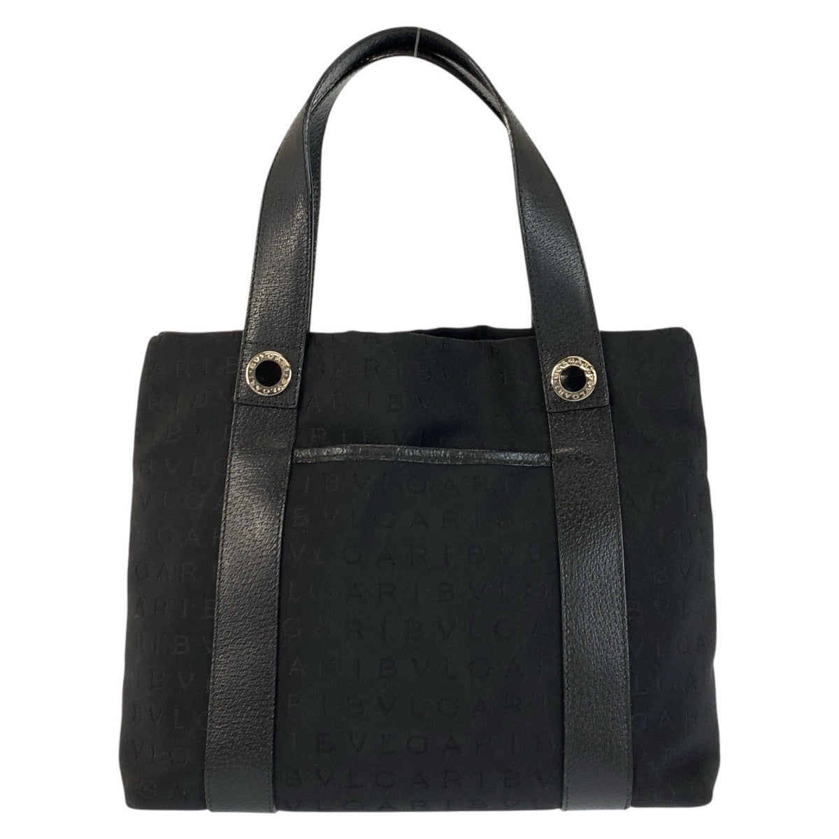 22608
BVLGARI Bvlgari Logomania Black Silver Hardware Canvas / Leather MAEIEA Tote Bag Handbag Ladies ABP28