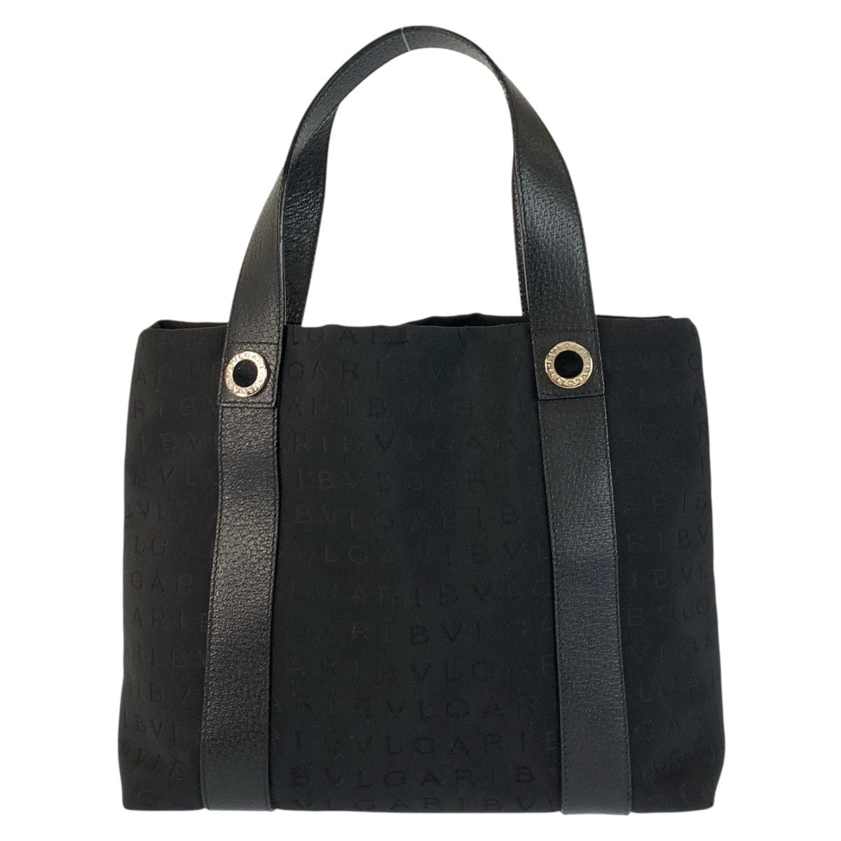 22608
BVLGARI Bvlgari Logomania Black Silver Hardware Canvas / Leather MAEIEA Tote Bag Handbag Ladies ABP28