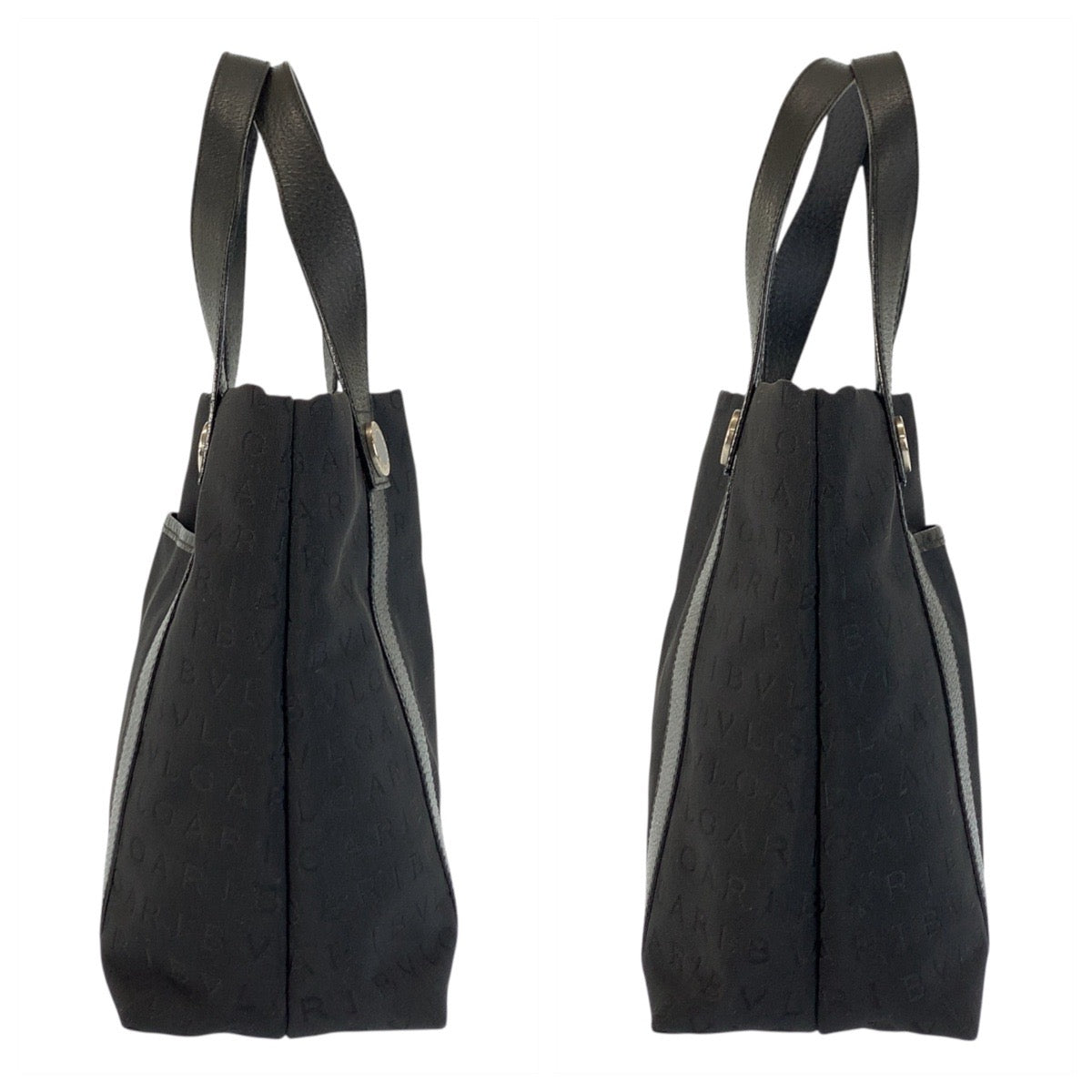 22608
BVLGARI Bvlgari Logomania Black Silver Hardware Canvas / Leather MAEIEA Tote Bag Handbag Ladies ABP28