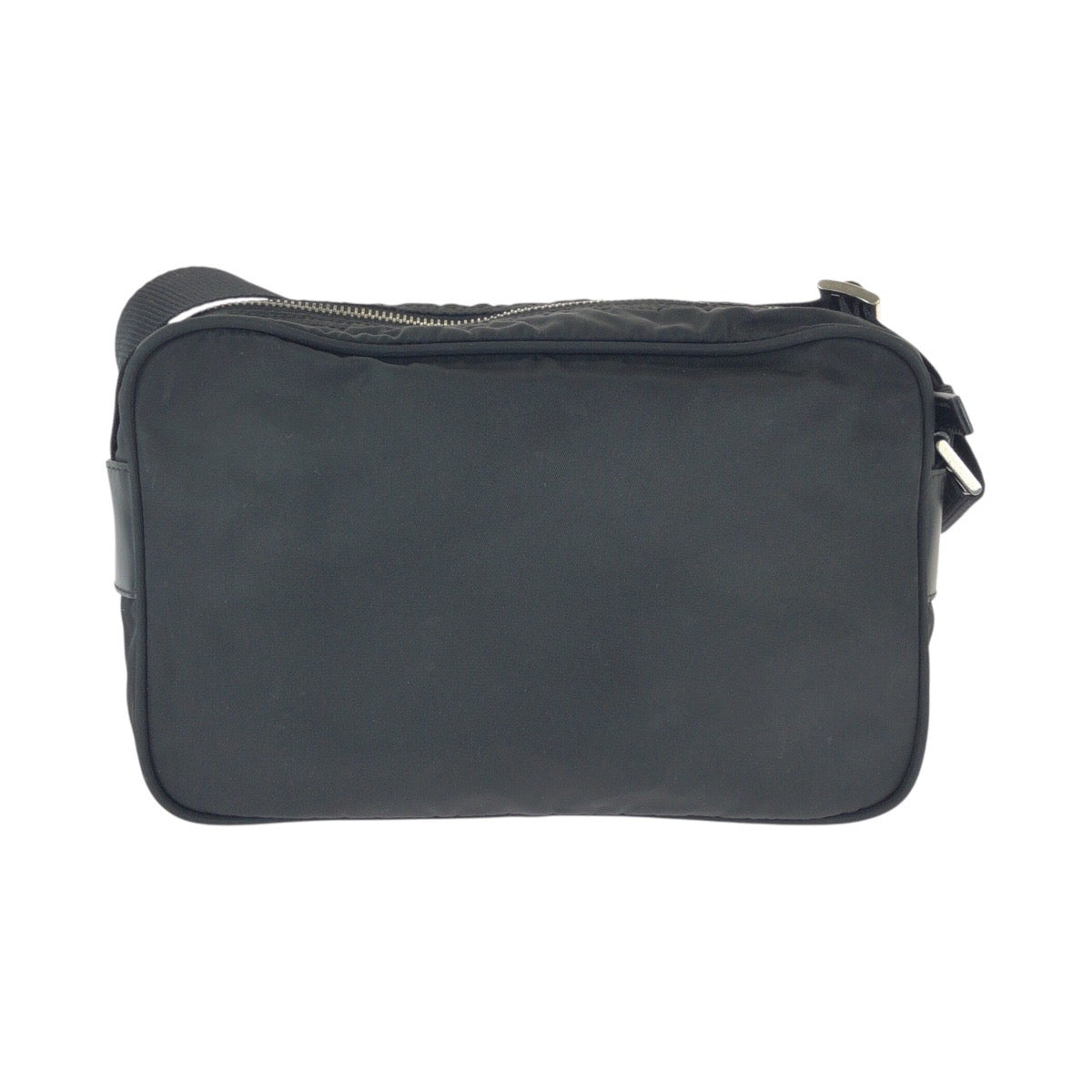 22609
PRADA プラダ テスート 三角ロゴプレート ブラック 黒 シルバー金具 ナイロン / レザー ショルダーバッグ カメラバッグ ポシェット メンズ ABP44