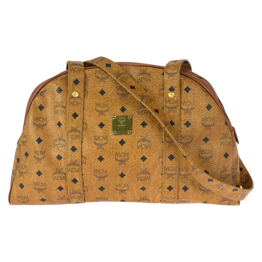 22611
MCM エム シー エム ヴィンテージ ヴィセトス ブラウン キャメル ゴールド金具 PVC / レザー ショルダーバッグ ボストンバッグ レディース AB16
